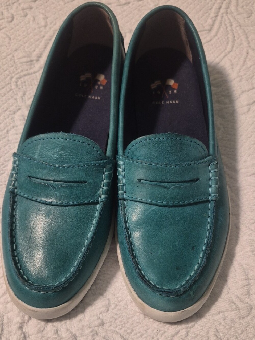 Cole Haan Womens Teal Leather Loafers/Deck Shoes - Picture 2 of 7